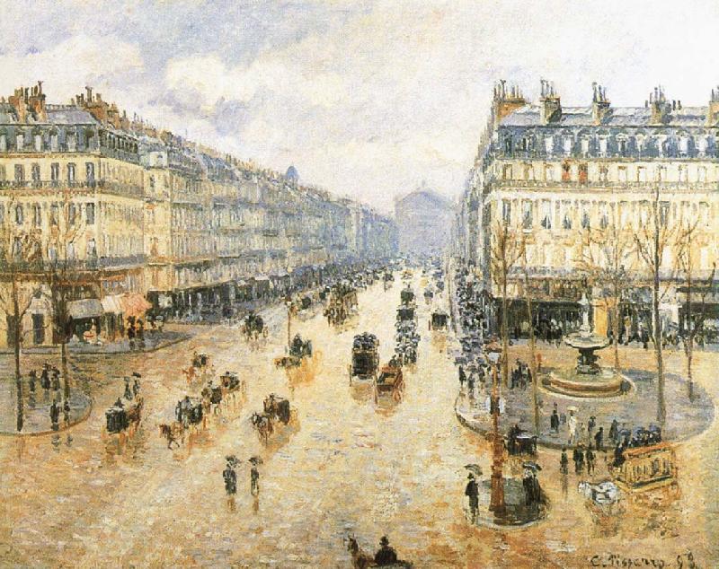 Camille Pissarro Theater Square, the French rain
